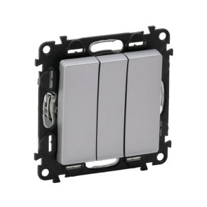 Legrand 752603 Выключатель трехклавишный Valena Life алюминий