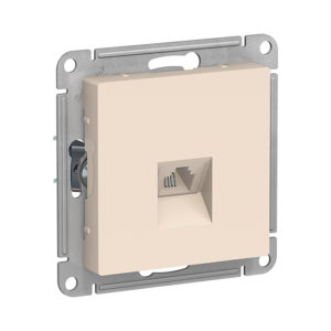 Механизм телефонной розетки RJ11 Schneider Electric ATLASDESIGN, цвет бежевый