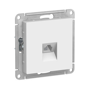Механизм телефонной розетки RJ11 Schneider Electric ATLASDESIGN, цвет белый