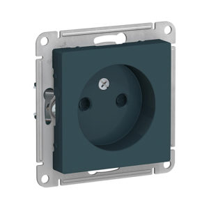 Механизм розетки без заземления со шторками, 16А Schneider Electric ATLASDESIGN, цвет изумруд