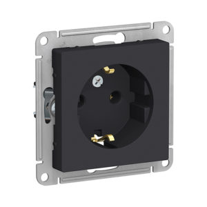 Механизм розетки с заземлением, 16А Schneider Electric ATLASDESIGN, цвет карбон