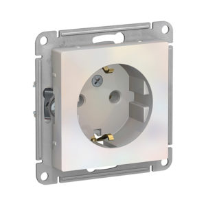 Механизм розетки с заземлением, 16А Schneider Electric ATLASDESIGN, цвет жемчуг