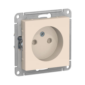 Механизм розетки без заземления со шторками, 16А Schneider Electric ATLASDESIGN, цвет бежевый