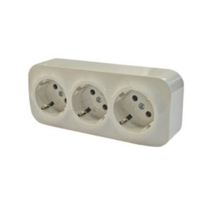 Legrand 782248 Розеточный блок 3×2К+З с защитными шторками 16 A 250 В~ Quteo IP 20 слоновая кость