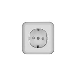 Розетка с заземлением со шторками открытой установки Schneider Electric Прима, цвет белый