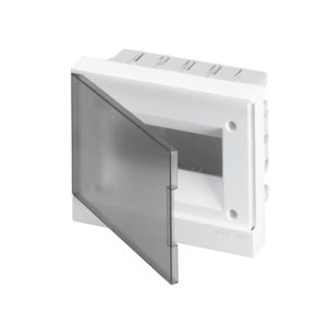 Бокс в нишу 8М серая дверь ABB Basic E (с клеммами)